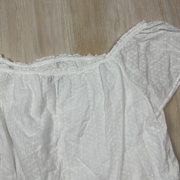 Lane Bryant White Short Sleeve Casual Textured Off Shoulder Summer Top 22/24 - Picture 14 of 14